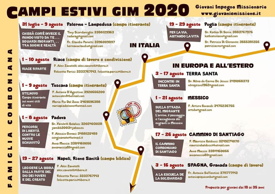 Campi GIM 2020: ecco le nostre proposte
